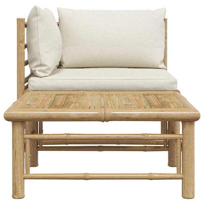 Garden Lounge Set Cream, Bamboo Bamboo, 100% polyester Medium