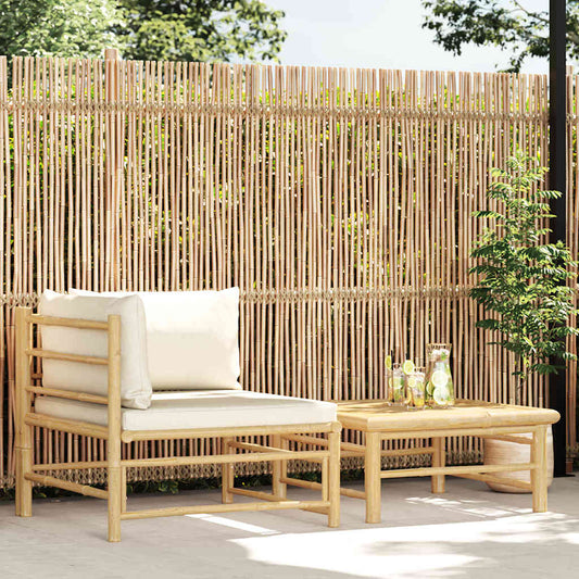 Garden Lounge Set Cream, Bamboo Bamboo, 100% polyester Medium