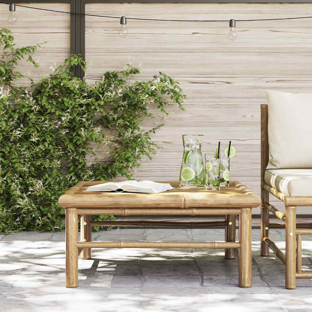 Garden Table Natural Bamboo Bamboo 25.6 x 25.6 x 11.8 in