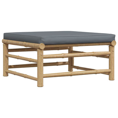 Garden Lounge Set Dark grey Bamboo, 100% polyester Standard