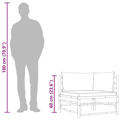 Corner Sofa Dark grey Bamboo and polyester fabric Standard