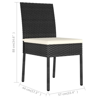 Door Screen Set of 2 Black Poly Rattan Standard Durable