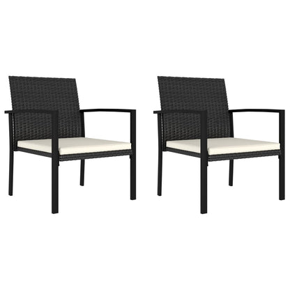 Dining Chair Set of 2 Black and Cream