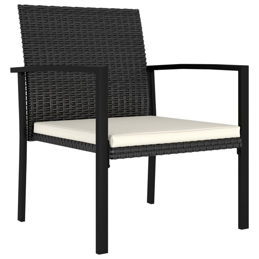 Dining Chair Set of 2 Black and Cream