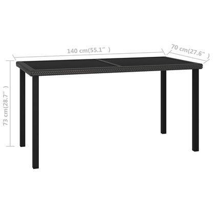 Garden Dining Table Black