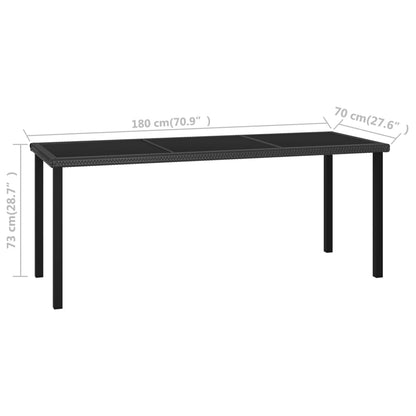 Garden Dining Table Black