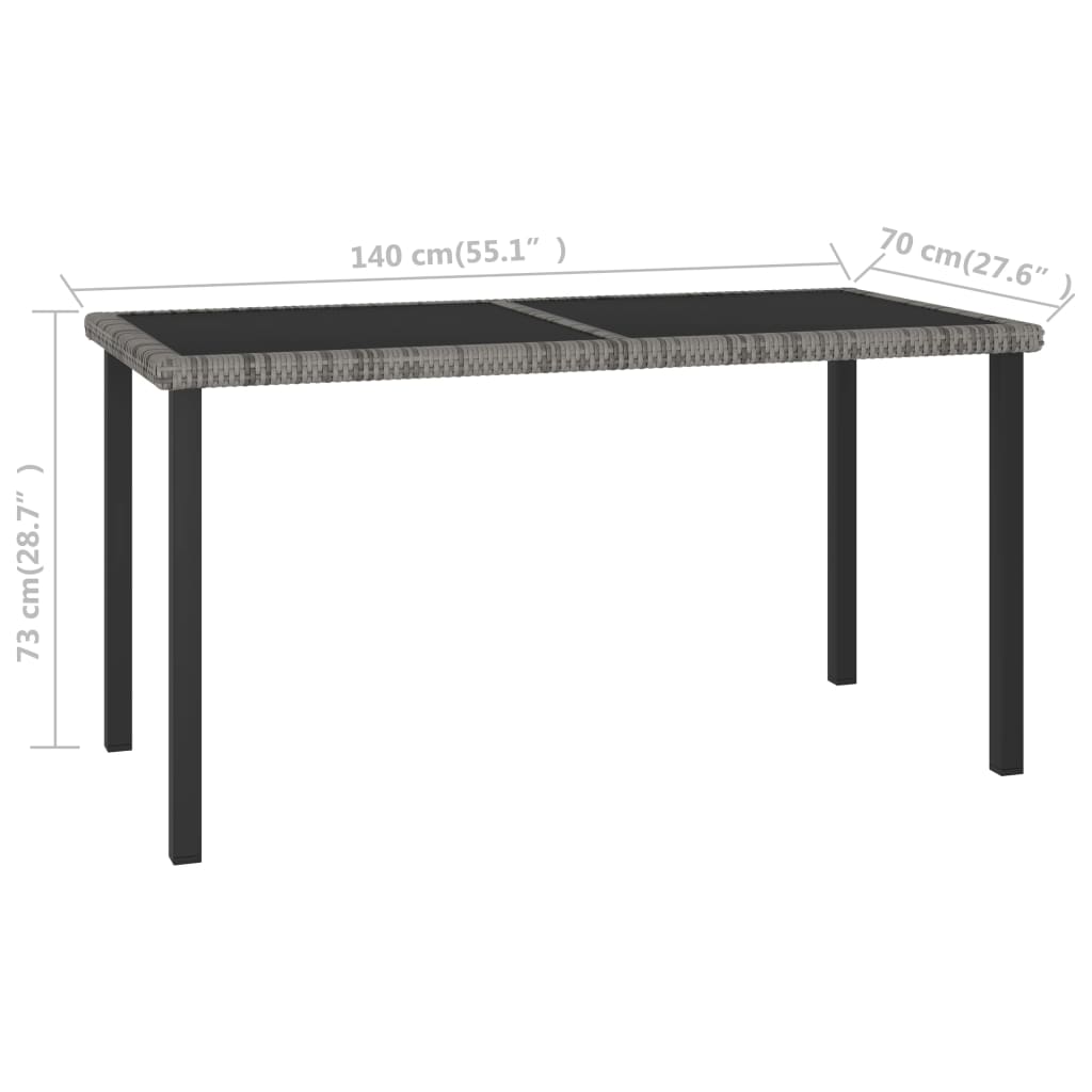 Garden Dining Table Grey