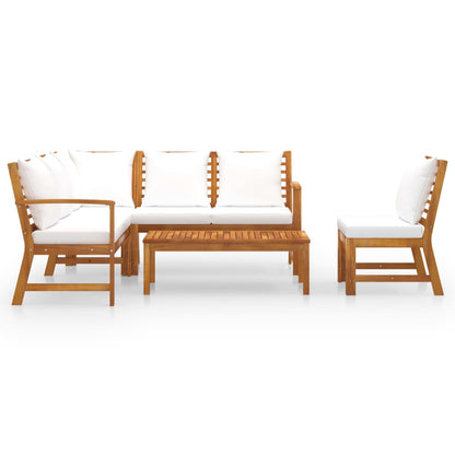 Bookshelf Board Cream Solid acacia wood 5 piece set