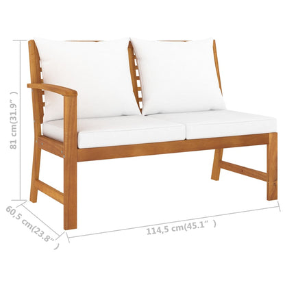 Bookshelf Board Cream and Wood Solid Acacia wood, Polyester fabric