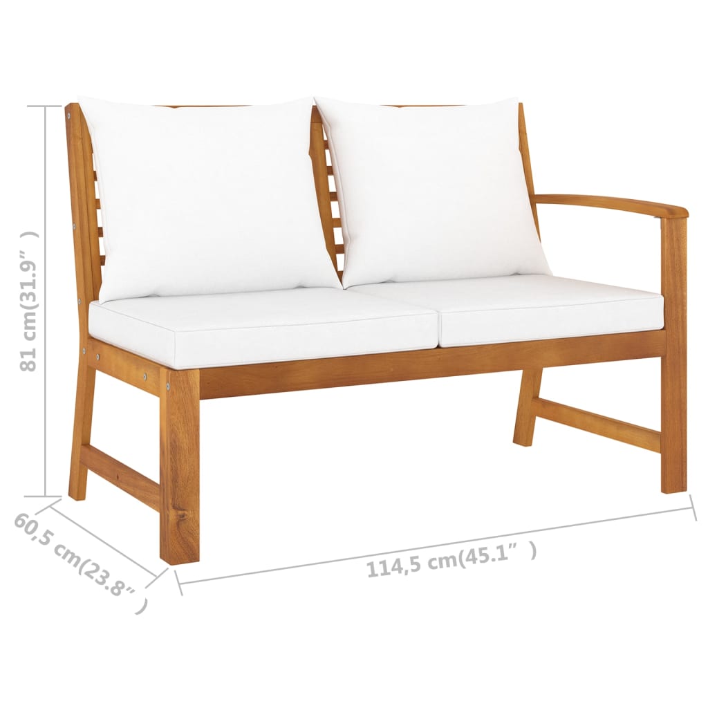 Bookshelf Board Cream Solid acacia wood 6 piece