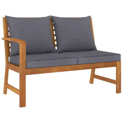 Garden Lounge Set Acacia wood with dark grey cushions