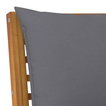 Garden Lounge Set Acacia wood with dark grey cushions