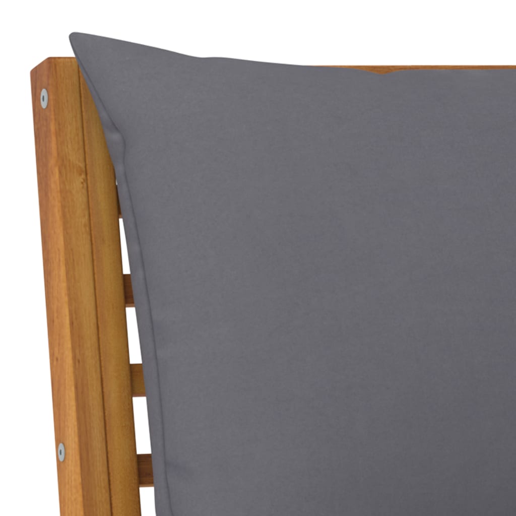 Bookshelf Board Dark grey cushions and natural wood Solid acacia wood