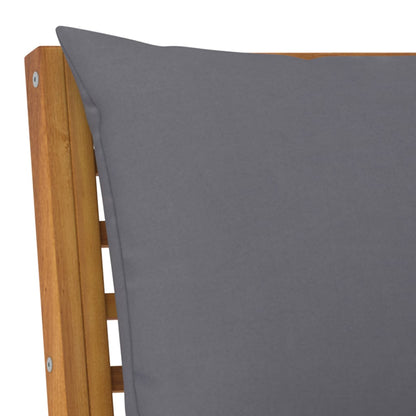 Bookshelf Board Dark grey cushions and natural wood Solid acacia wood