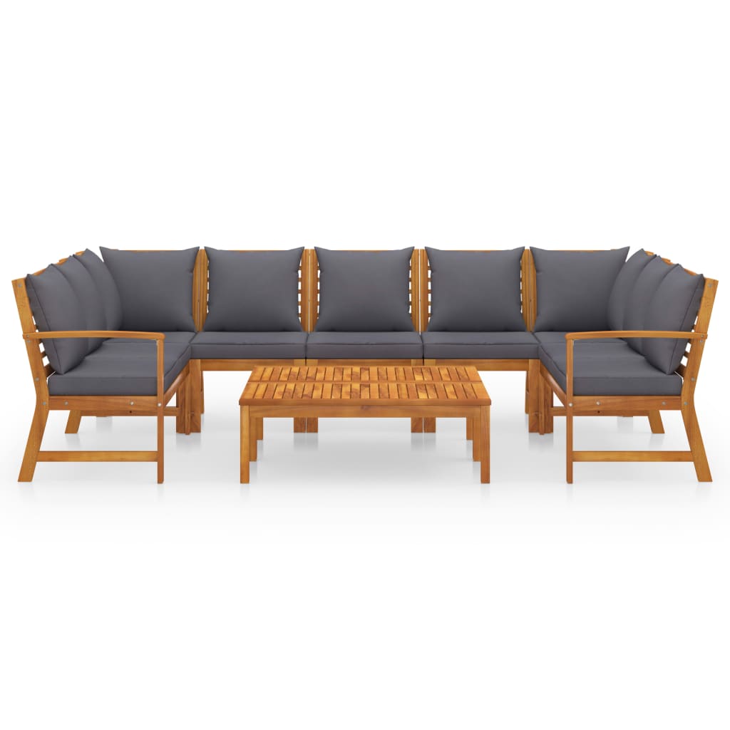 Garden Lounge Set Dark grey cushions
