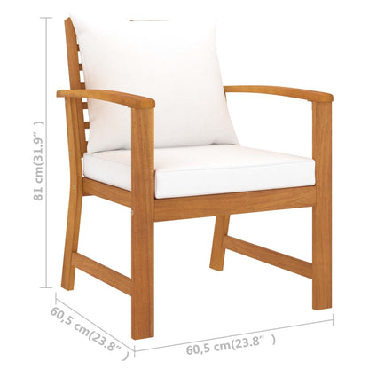 Garden Lounge Set Cream and Natural Wood