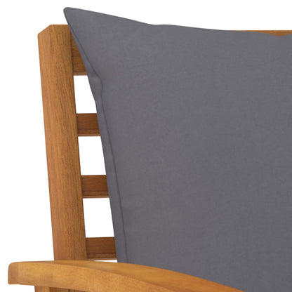 Garden Lounge Set Dark grey, Natural wood