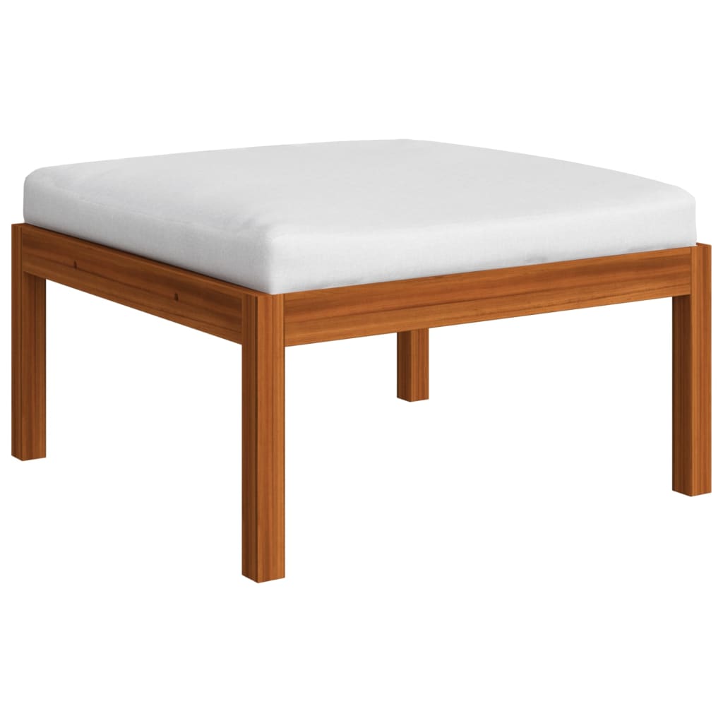 Garden Lounge Set Cream Solid Acacia Wood Medium Modular