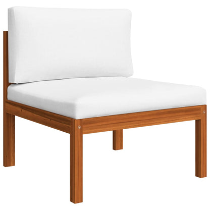Garden Lounge Set Cream Solid Acacia Wood Medium Modular