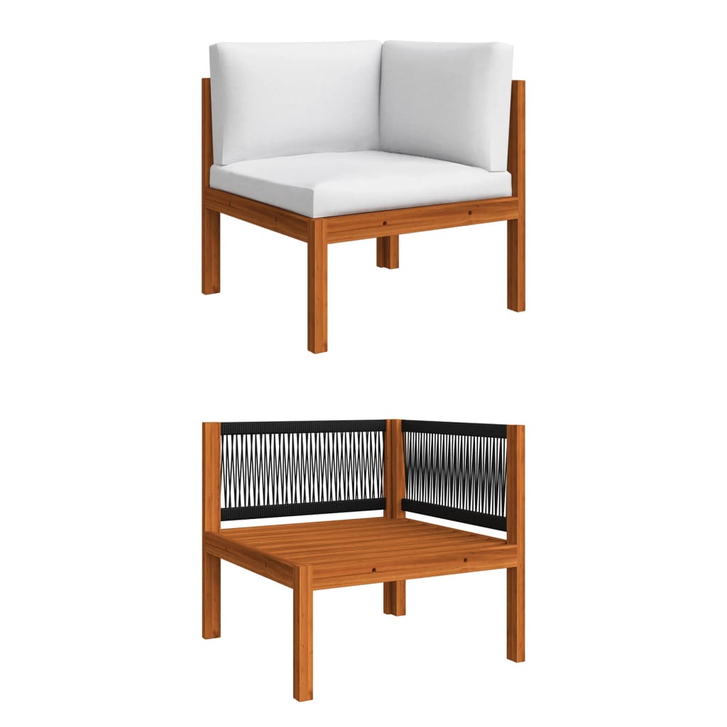 Garden Lounge Set Cream Solid Acacia Wood Medium Modular
