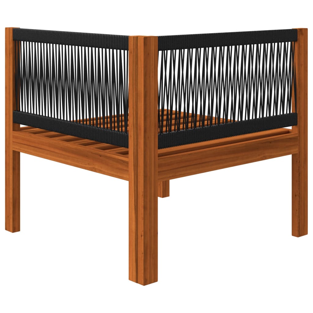 Garden Lounge Set Cream Solid Acacia Wood Medium Modular