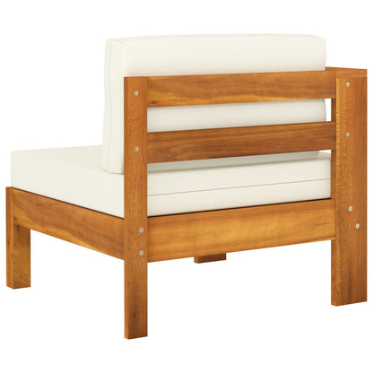 Wooden Garden Sofa Cream White Solid Acacia wood, 100% polyester