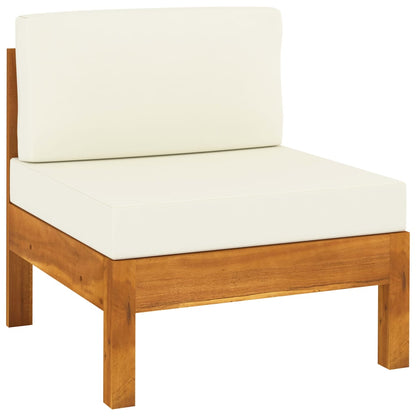 Wooden Garden Sofa Cream White Solid Acacia wood, 100% polyester