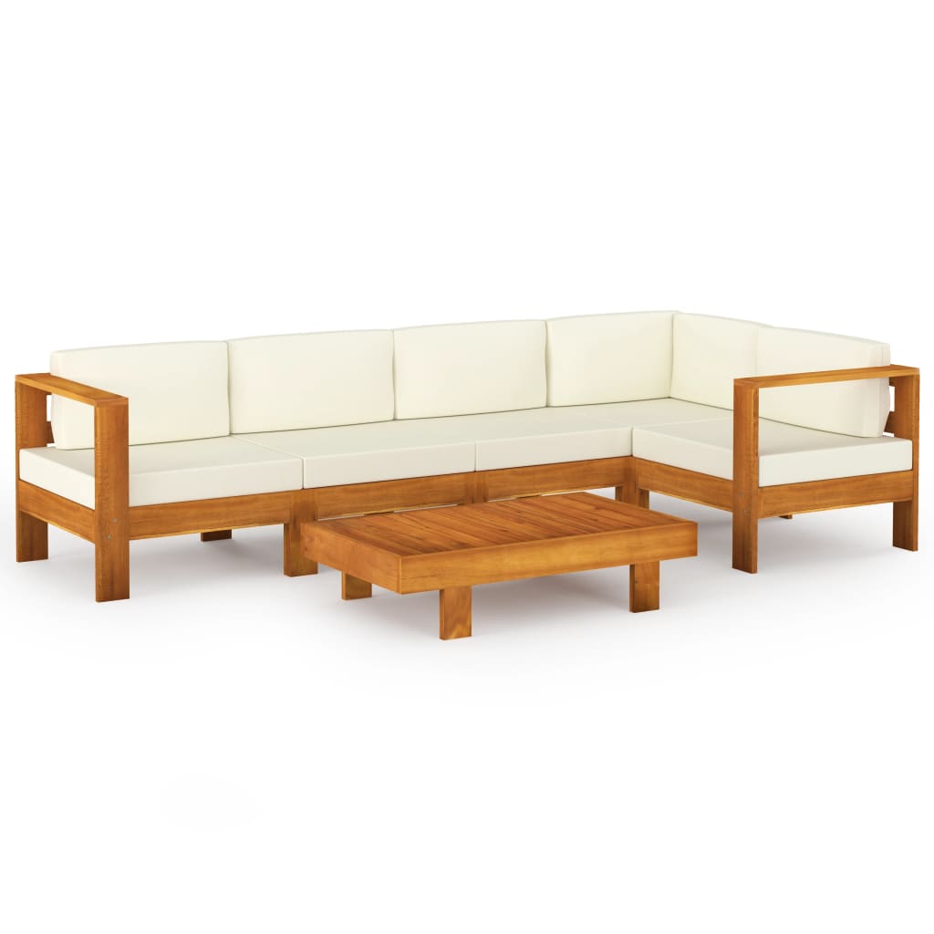 Wooden Lounge Set Cream