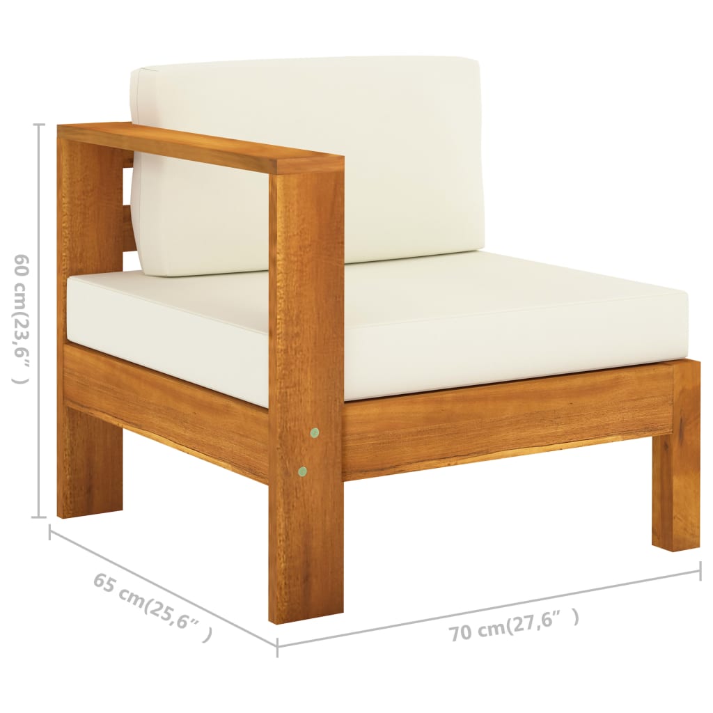 Wooden Lounge Set Cream