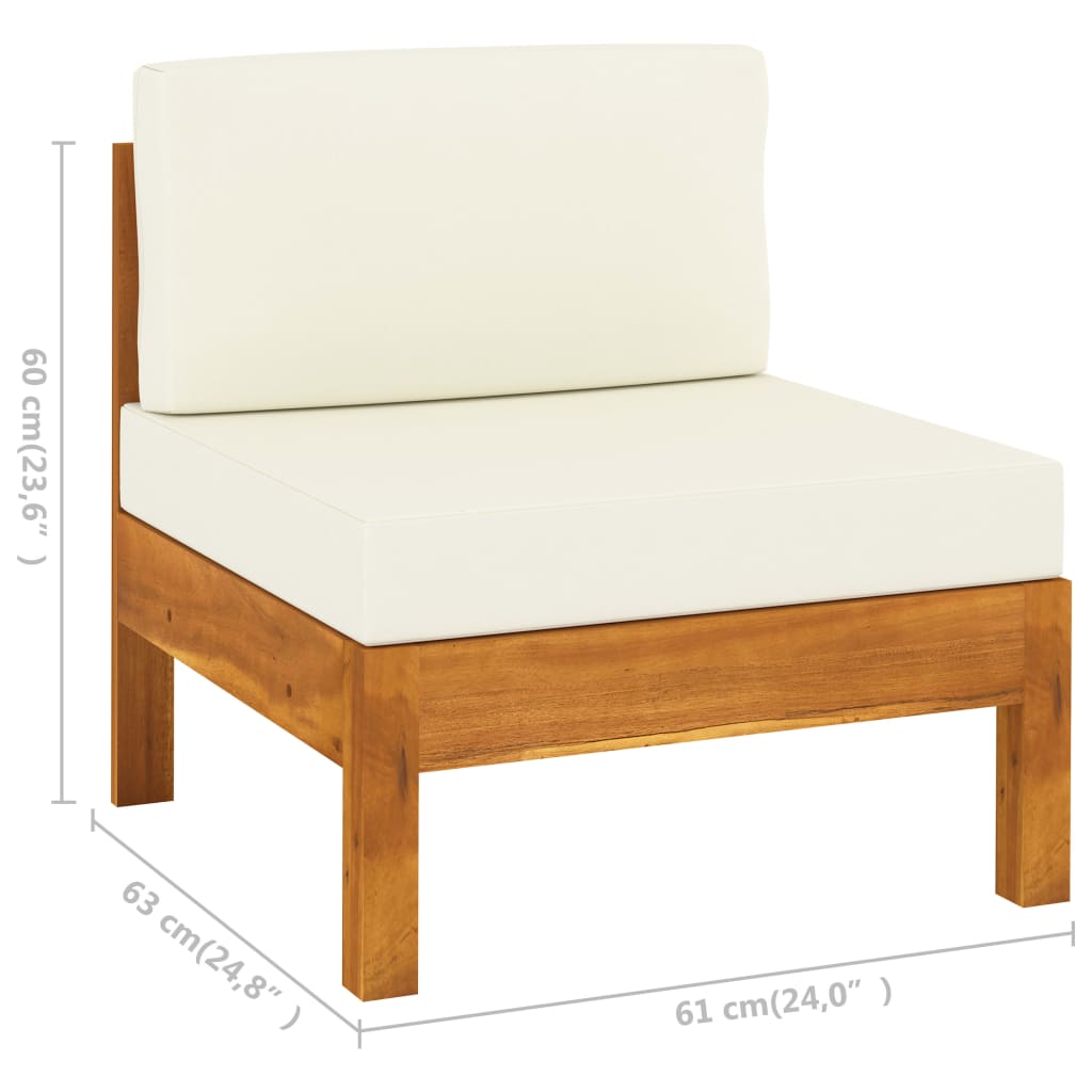 Wooden Lounge Set Cream