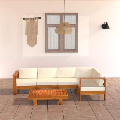 Wooden Lounge Set Cream