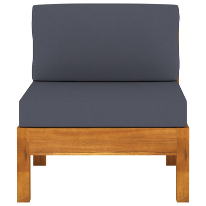 Wooden Garden Sofa Dark Grey Solid Acacia Wood, 100% Polyester Fabric