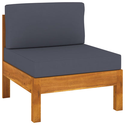 Wooden Lounge Set Dark Grey Solid Acacia Wood Large Durable