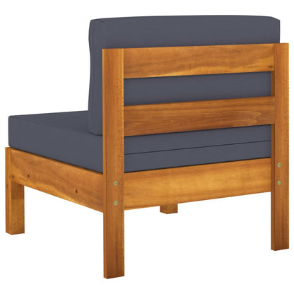 Wooden Lounge Set Dark Grey Solid Acacia Wood Large Durable