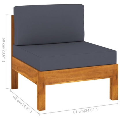 Wooden Lounge Set Dark Grey Solid Acacia Wood Large Durable