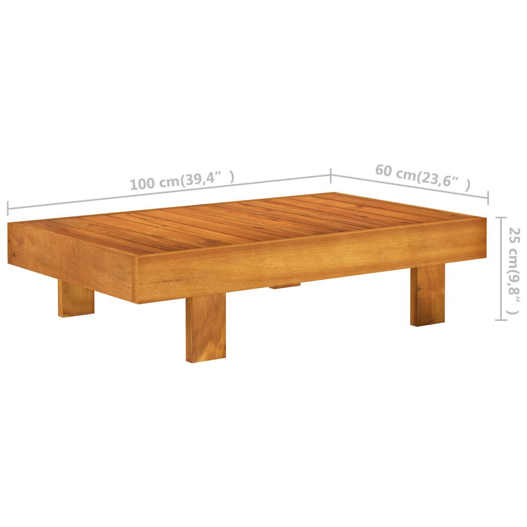 Wooden Lounge Set Dark Grey Solid Acacia Wood Large Durable