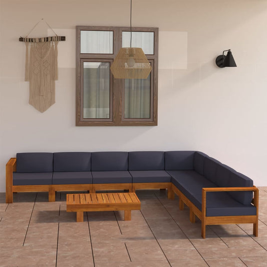 Wooden Lounge Set Dark grey