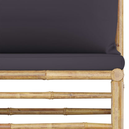 Garden Lounge Set Dark Grey Bamboo Large Modular