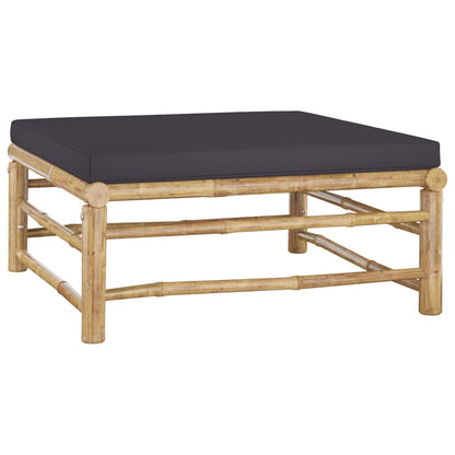 Garden Lounge Set Dark Grey Bamboo, Polyester 10 Piece Set
