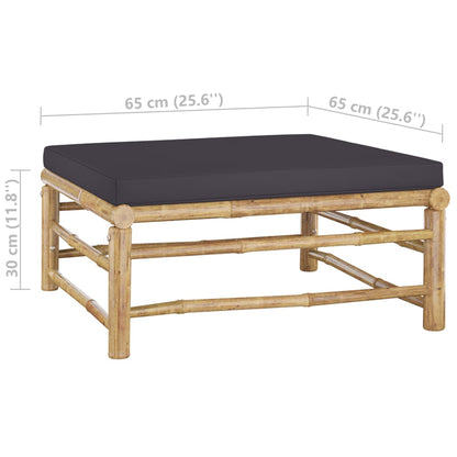 Garden Lounge Set Dark Grey Bamboo Medium Modular