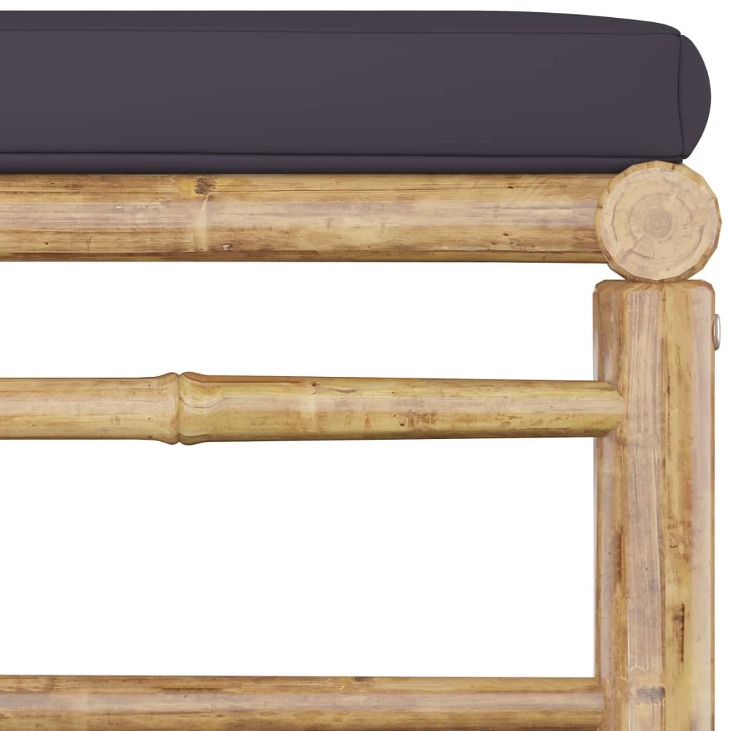 Garden Lounge Set Dark Grey Bamboo Medium Modular