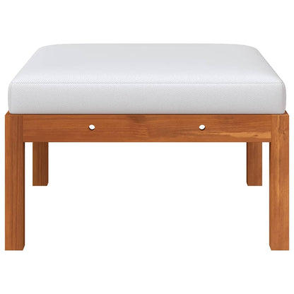Garden Lounge Set Cream White, Black Solid Acacia Wood, Rope Medium