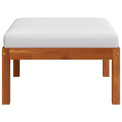 Garden Lounge Set Cream White, Black Solid Acacia Wood, Rope Medium