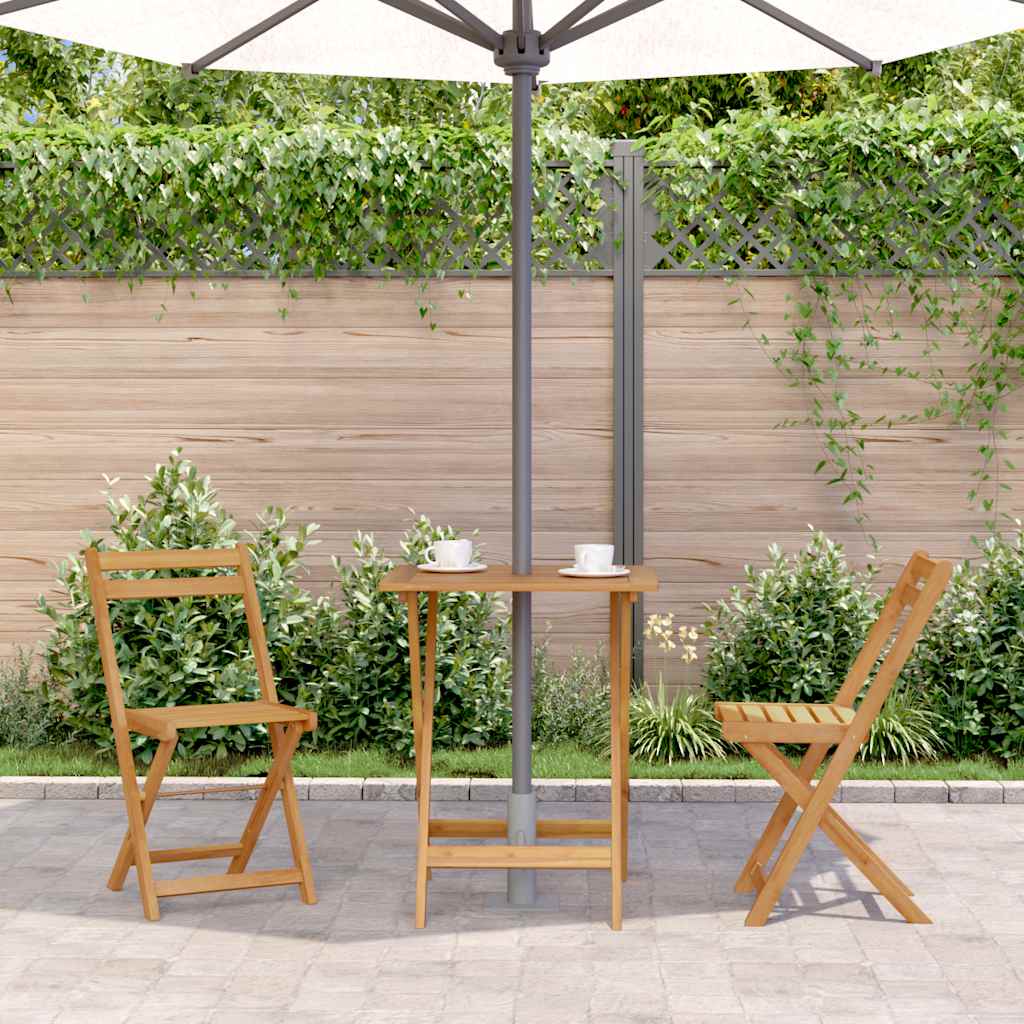Garden Table Natural wood Solid acacia wood Small Foldable