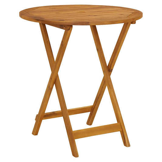 Garden Table Natural Solid Acacia Wood Medium Foldable