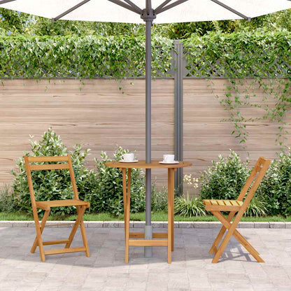 Garden Table Natural Solid Acacia Wood Medium Foldable