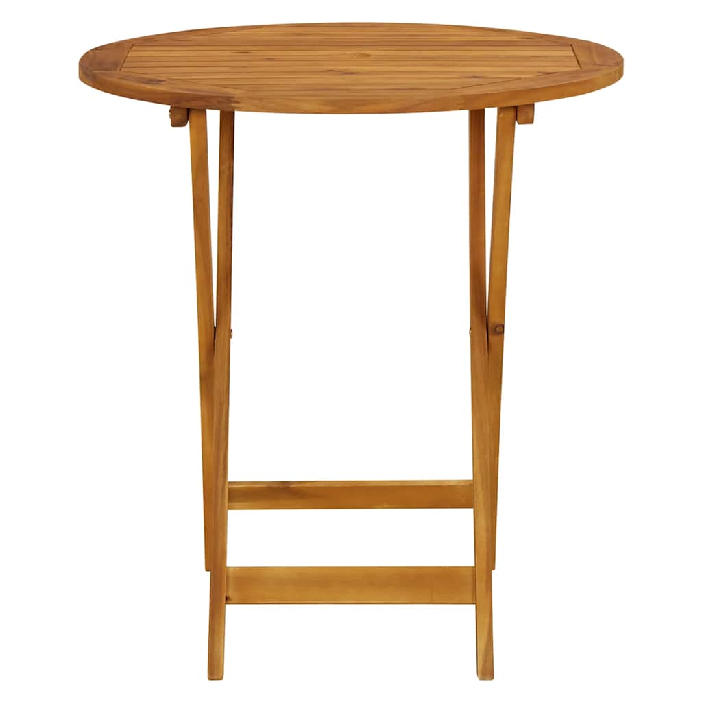 Garden Table Natural Solid Acacia Wood Medium Foldable
