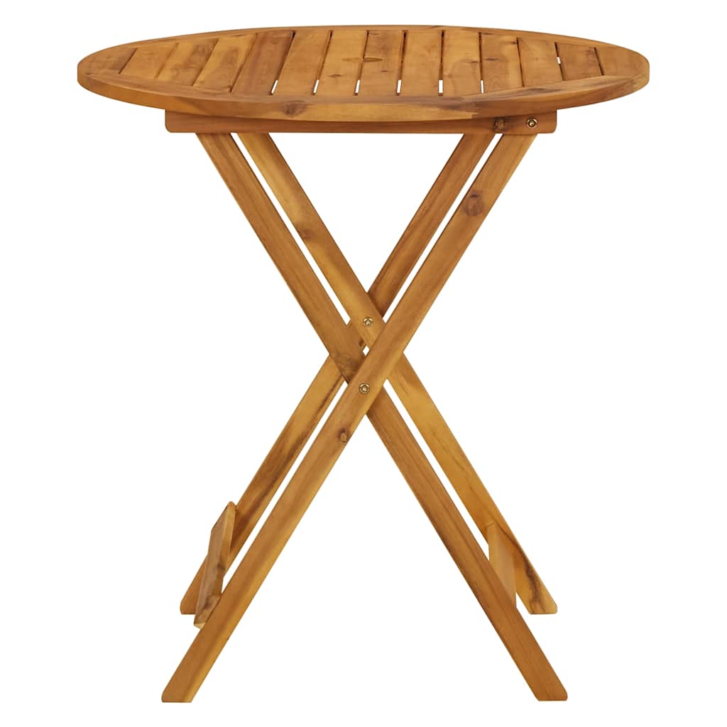 Garden Table Natural Solid Acacia Wood Medium Foldable