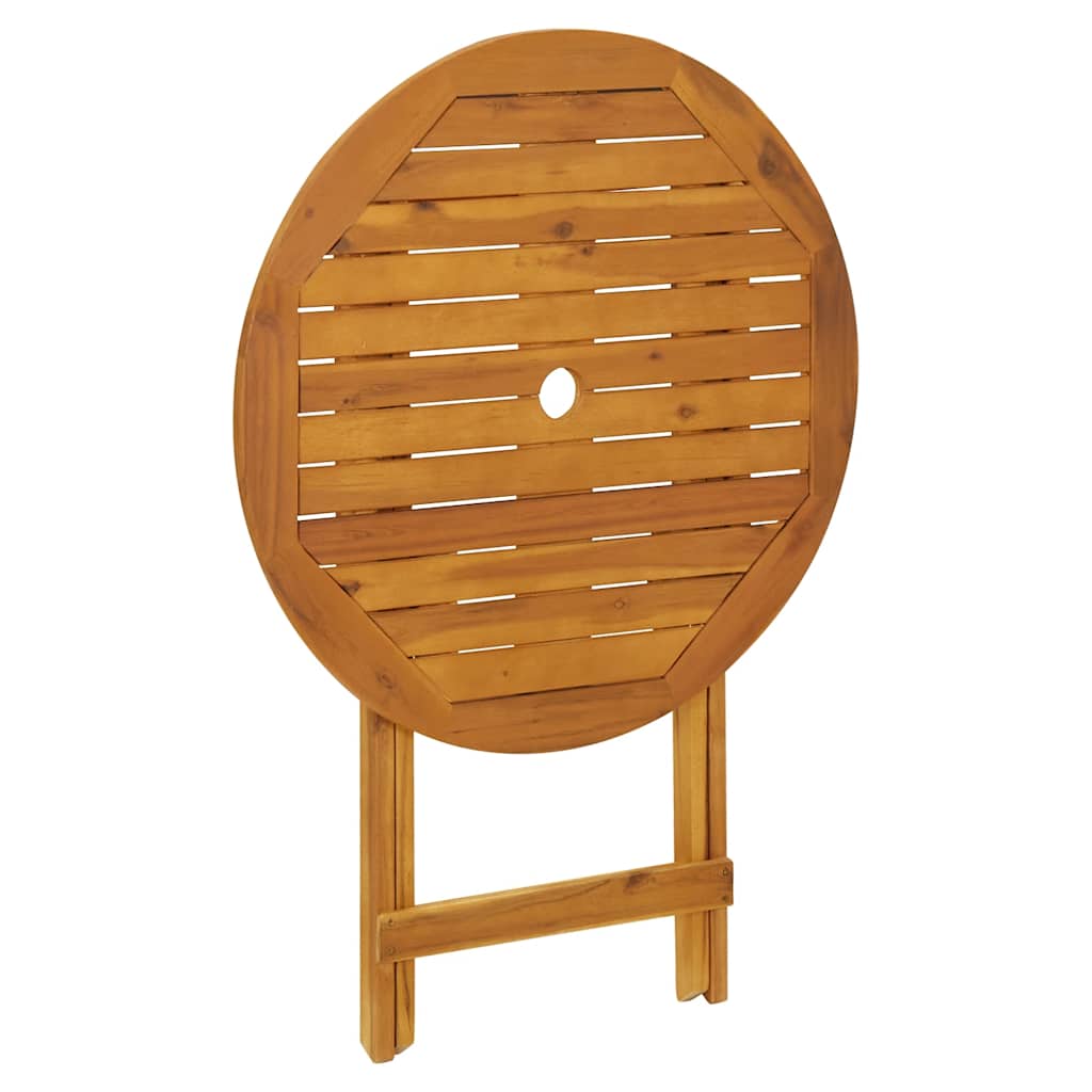 Garden Table Natural Solid Acacia Wood Medium Foldable