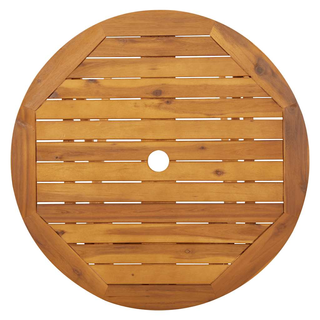 Garden Table Natural Solid Acacia Wood Medium Foldable
